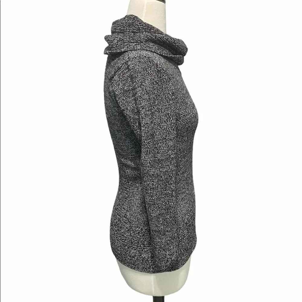 Calvin Klein Cowl Neck Knit Sweater Pullover Rib Front Contrast Design Gray XS - Picture 4 of 9